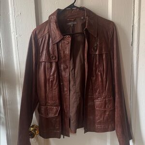 Vince Chestnut Leather Jacket